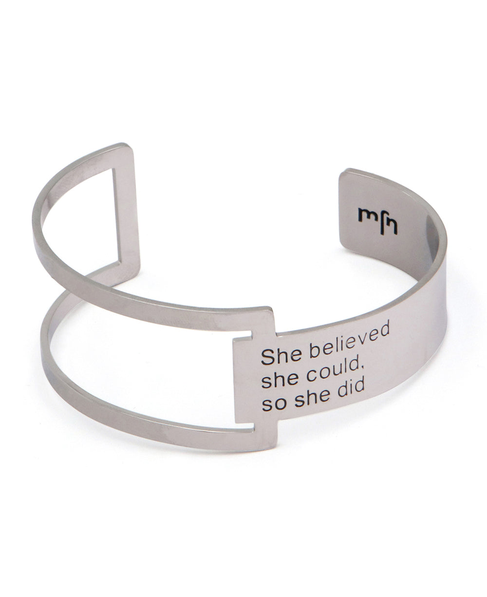 She Believed She Could So She Did Geometric Cuff Bracelet