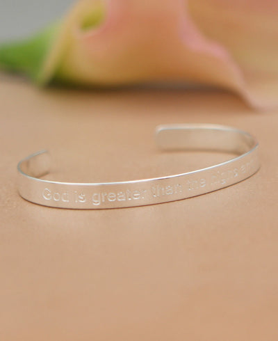 God is greater than the highs and flows inspirational bracelet