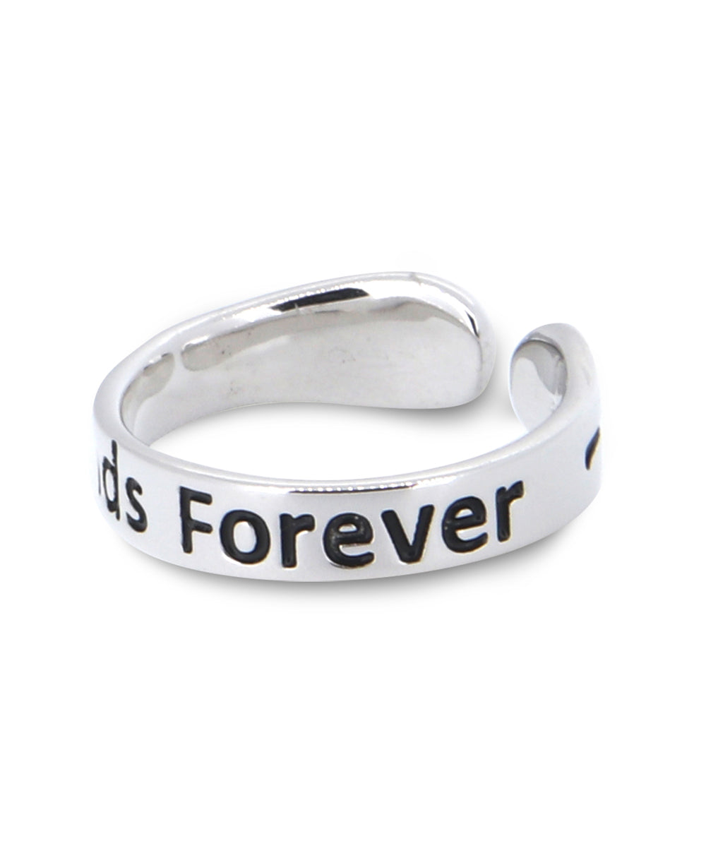 Friends Forever Adjustable Sterling Silver Friendship Ring – Vera Viva