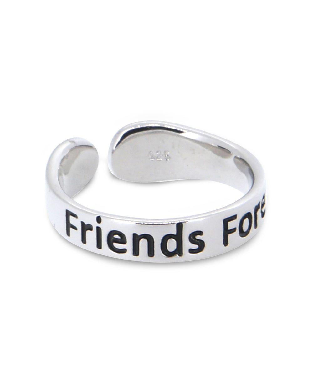 Friends Forever Adjustable Sterling Silver Friendship Ring – Vera Viva