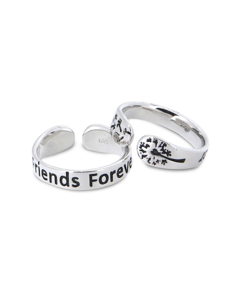 Friends Forever Adjustable Sterling Silver Friendship Ring – Vera Viva