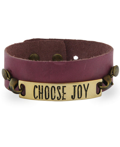 Choose Joy Leather Bracelet