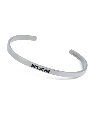 Breathe Cuff Bracelet, Inspirational Stainless Steel Jewelry