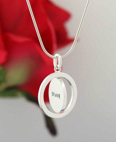 Brave Inspirational Spinning Pendant