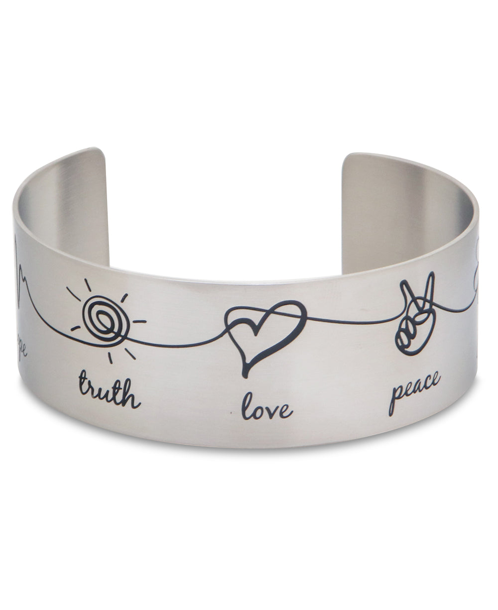 SENTIMENTS ♥ NO.357 BRACELET/追跡付 Faith Hope Truth Love Peace Joy Gratitude Stainless Steel