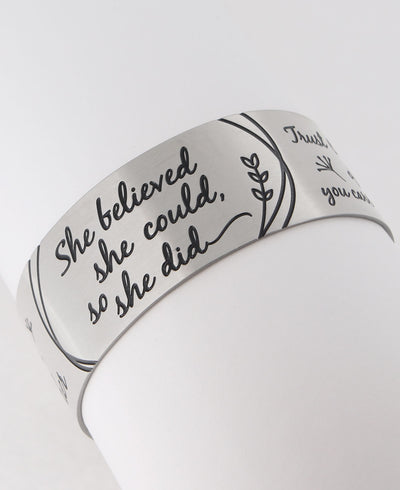 She believed she could, so she did inspirational bracelet