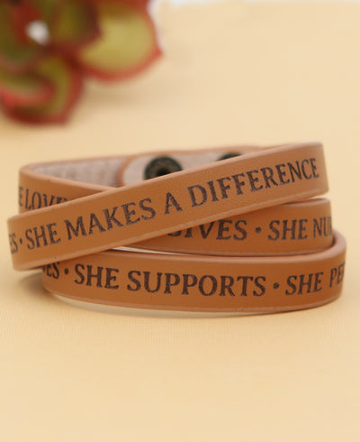 She Makes a Difference Inspirational Bracelet