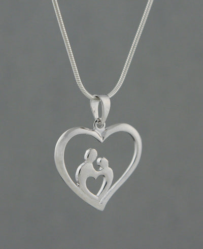 Mother and Child Heart Pendant