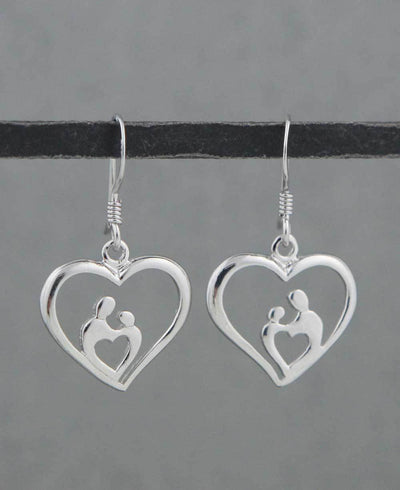 Mom and Child Heart Earrings
