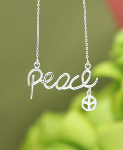 Peace Script Necklace